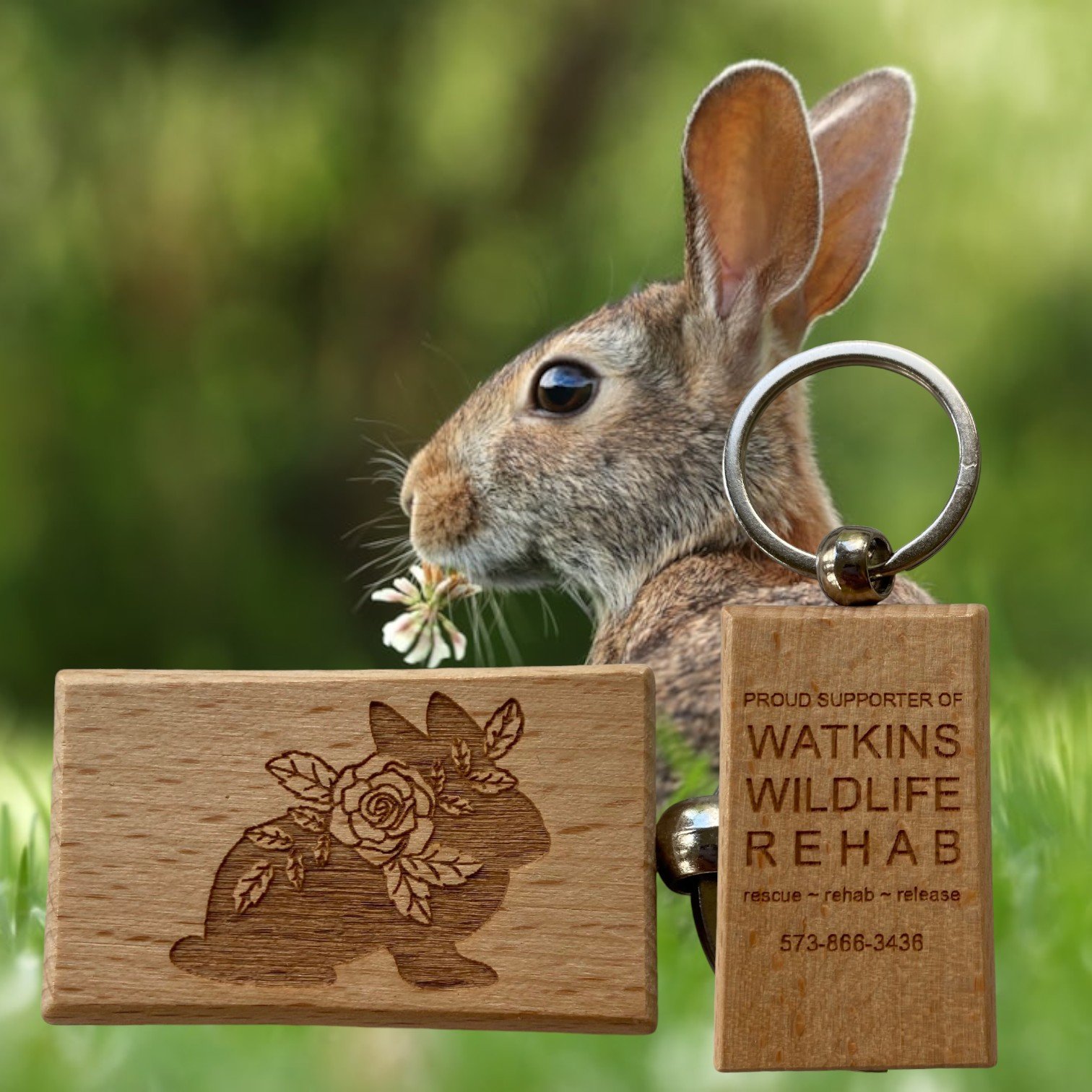 Key Chain EBunny with Flowers